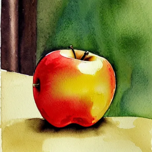 Image similar to apple by ivo jordanov, # artoftheday # watercolours # watercolor _ art