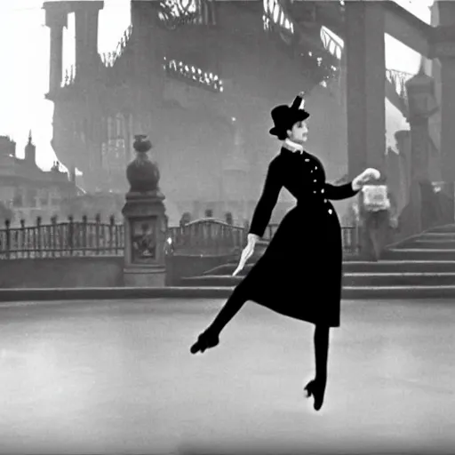 Prompt: Mary Poppins dancing, Still from Mary Poppins (1964)