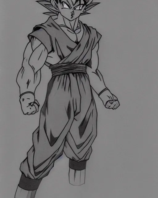 goku from dragon ball, sketch by glen keane and jin, Stable Diffusion