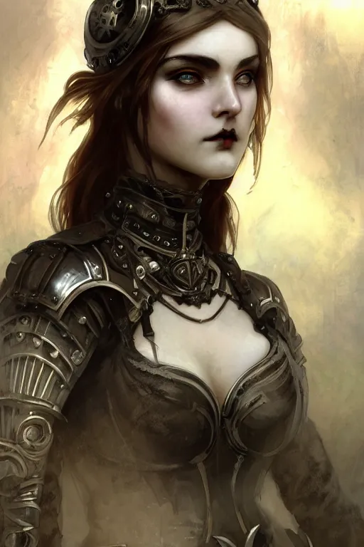 Prompt: beautiful and gothic and victorian and dieselpunk young medieval female armor portrait +smoky eyes+front face with light flowing hair, ultradetail face, ruined ancient Agora of Athens, art and illustration by tian zi and craig mullins and WLOP and alphonse mucha, fantasy, intricate complexity, human structure, human anatomy, fantasy character concept, watermark, blurry, hyperrealism 8k