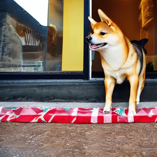 Image similar to shiba inu eating taco