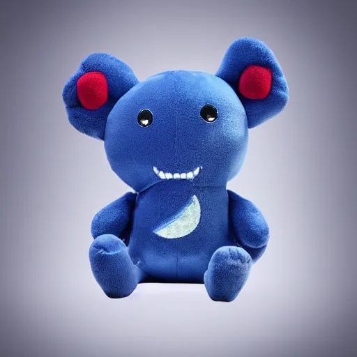 Image similar to blue'snappy gifts'plush doll on the moon, gifts, high detail, soft lighting, 8 k