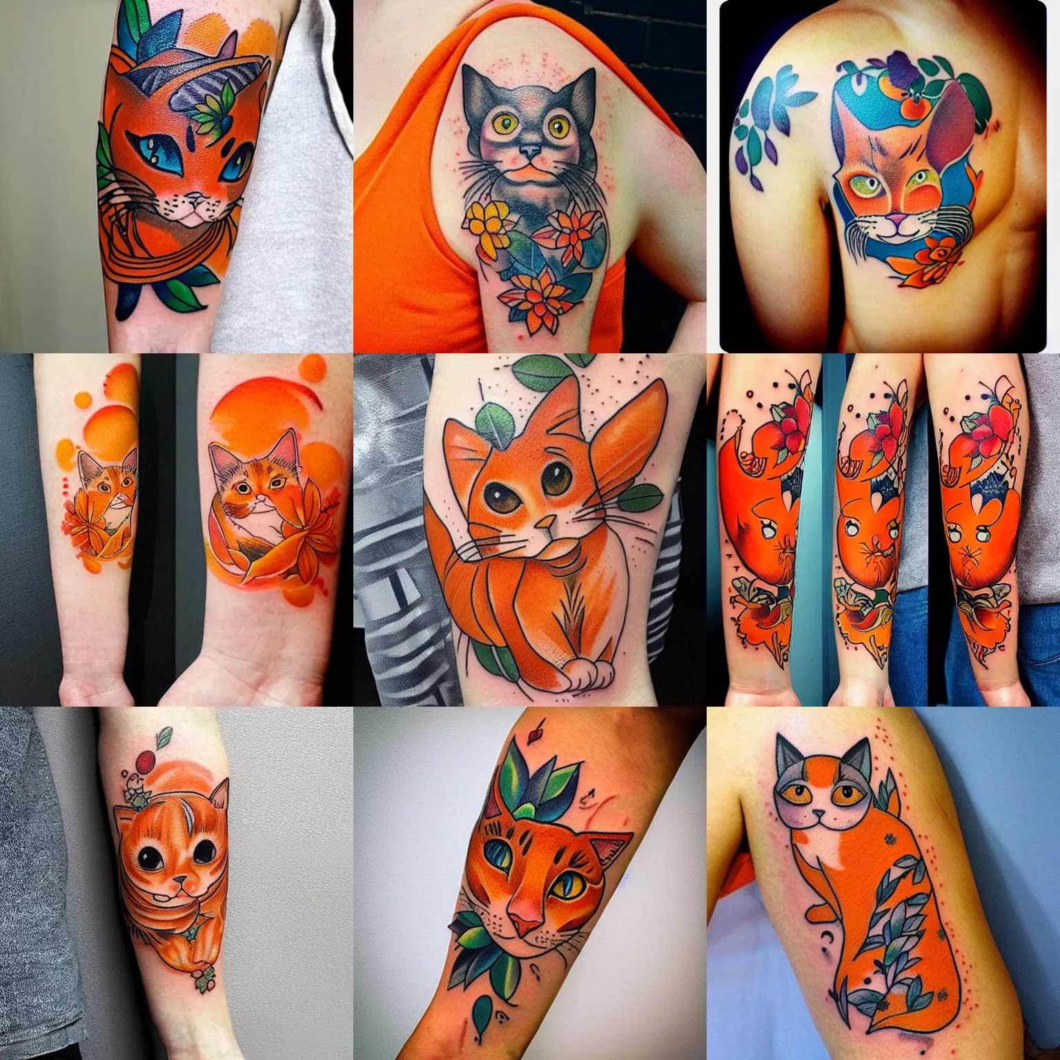 92 Cat Tattoo Ideas Created With AI | artAIstry