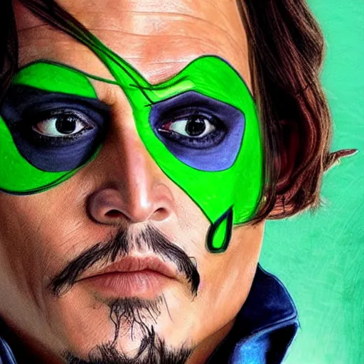 Prompt: Johnny Depp as the Riddler
