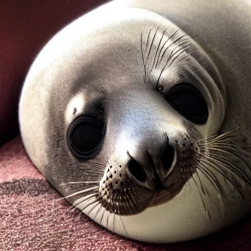 Image similar to a sleepy baby seal