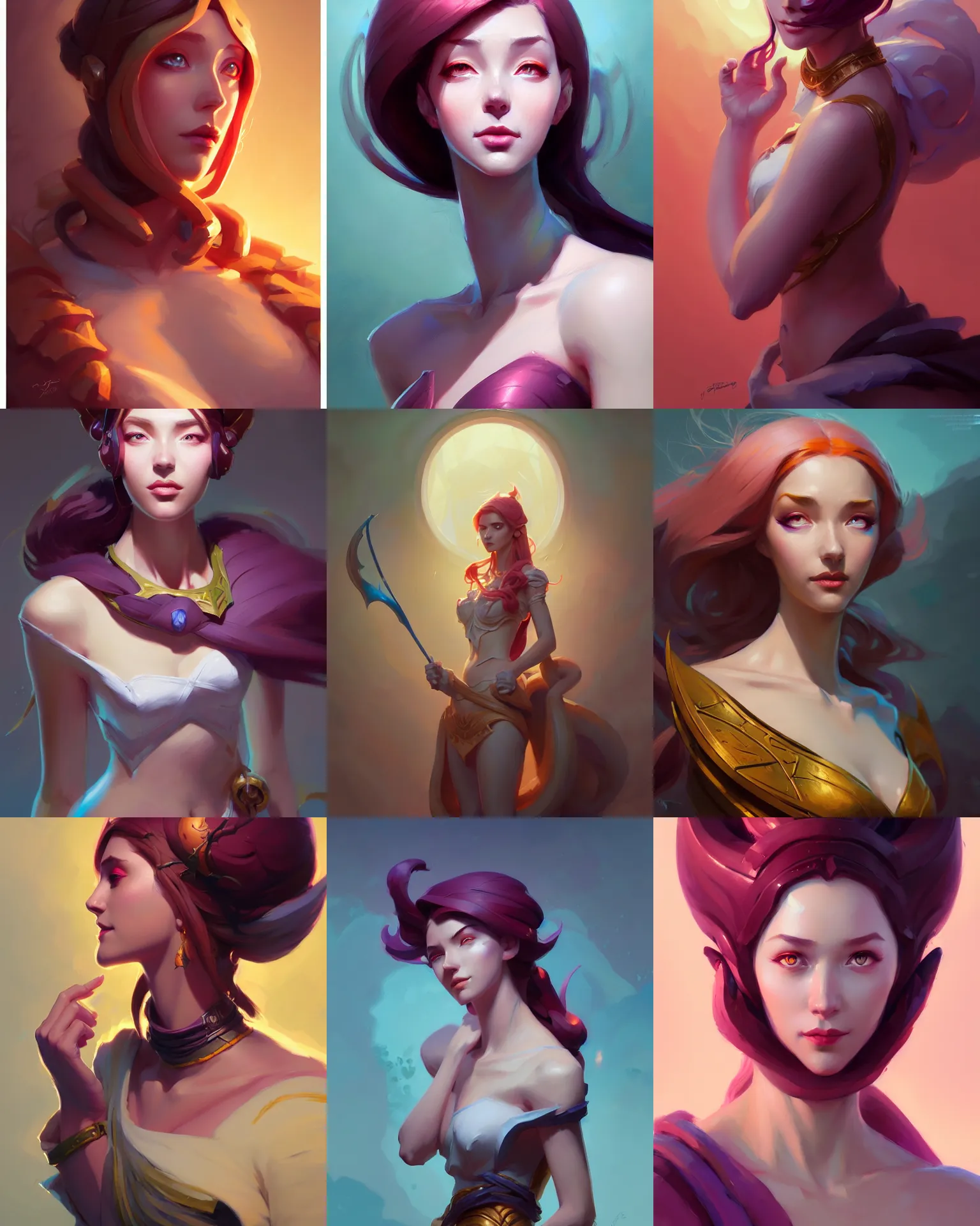 Prompt: painted portrait of young woman, hyperborea, decollete coat fabric cloth, art nouveau octane render, league of legends, matte painting concept art, official fanart behance hd artstation by jesper ejsing, by rhads and makoto shinkai and loish and ilya kuvshinov and rossdraws