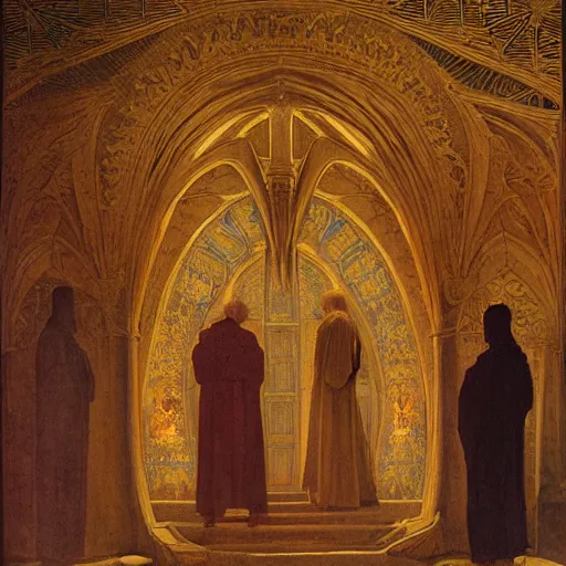 Image similar to a religious man with holes in his robes, old broken clothes, holes in a robe, holes in a religious man, annie swynnerton and nicholas roerich and jean delville, strong dramatic cinematic lighting, ornate tiled architecture, lost civilizations, smooth, sharp focus, extremely detailed