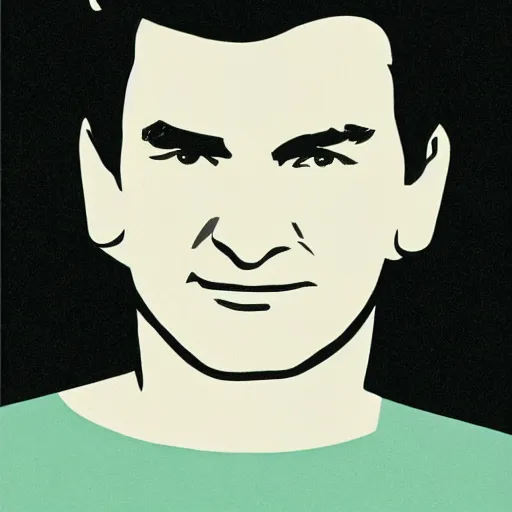 Prompt: 1960s minimalist illustration of Patrick Swayze