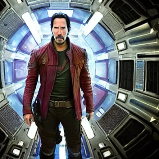 Image similar to Keanu Reeves in Guardians of the Galaxy