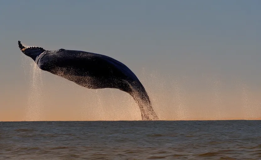 Image similar to whales jumping in sand dunes, photography