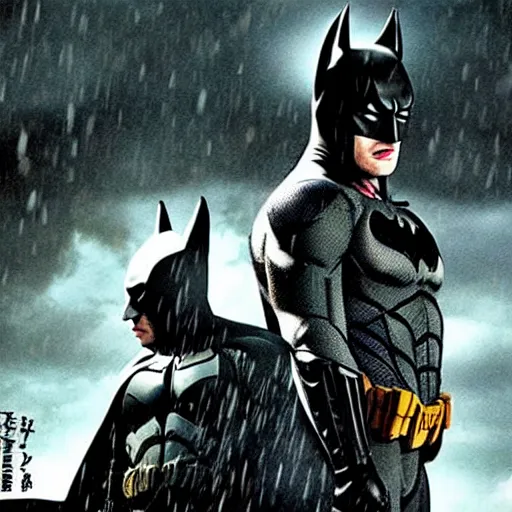 Image similar to still from Batman the dark knight rises in the style of Miyazaki's Totoro