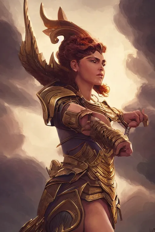 Image similar to amazon valkyrie athena, d & d, fantasy, portrait, highly detailed, headshot, digital painting, trending on artstation, concept art, sharp focus, illustration, art by artgerm and greg rutkowski and magali villeneuve