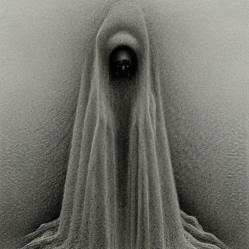 Image similar to spirit creature made by zdzisław beksinski ghost