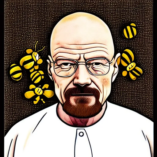 Image similar to Walter White but hes turned himself into a bee