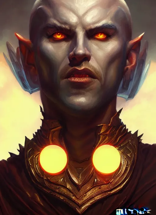 Image similar to a _ fantasy _ style _ portrait _ painting _ of cyric prince of lies, the dark sun, mischievous, deception, wicked, oil _ painting _ unreal _ 5 _ daz. _ rpg _ portrait _ extremely _ detailed _ artgerm _ greg _ rutkowski _ greg