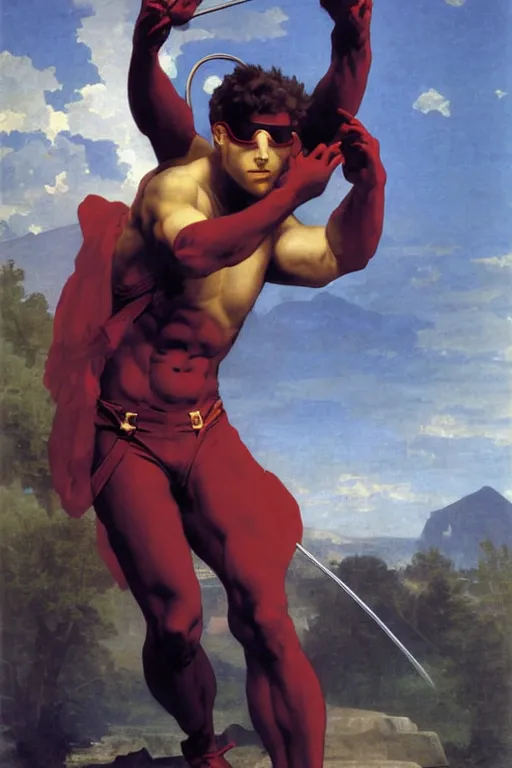 Prompt: Cyclops (Scott Summers) from the X-Men by William Adolphe Bouguereau