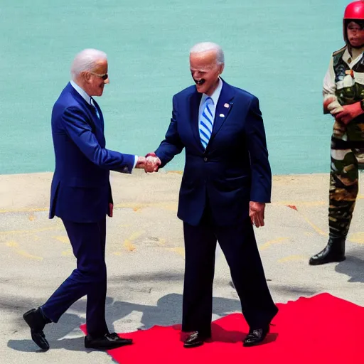 Image similar to Joe Biden shaking Maduro's Hand