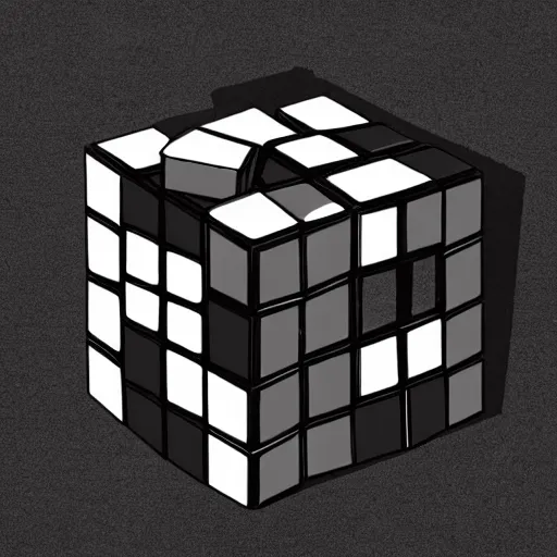 Image similar to a rubix cube made of dark matter