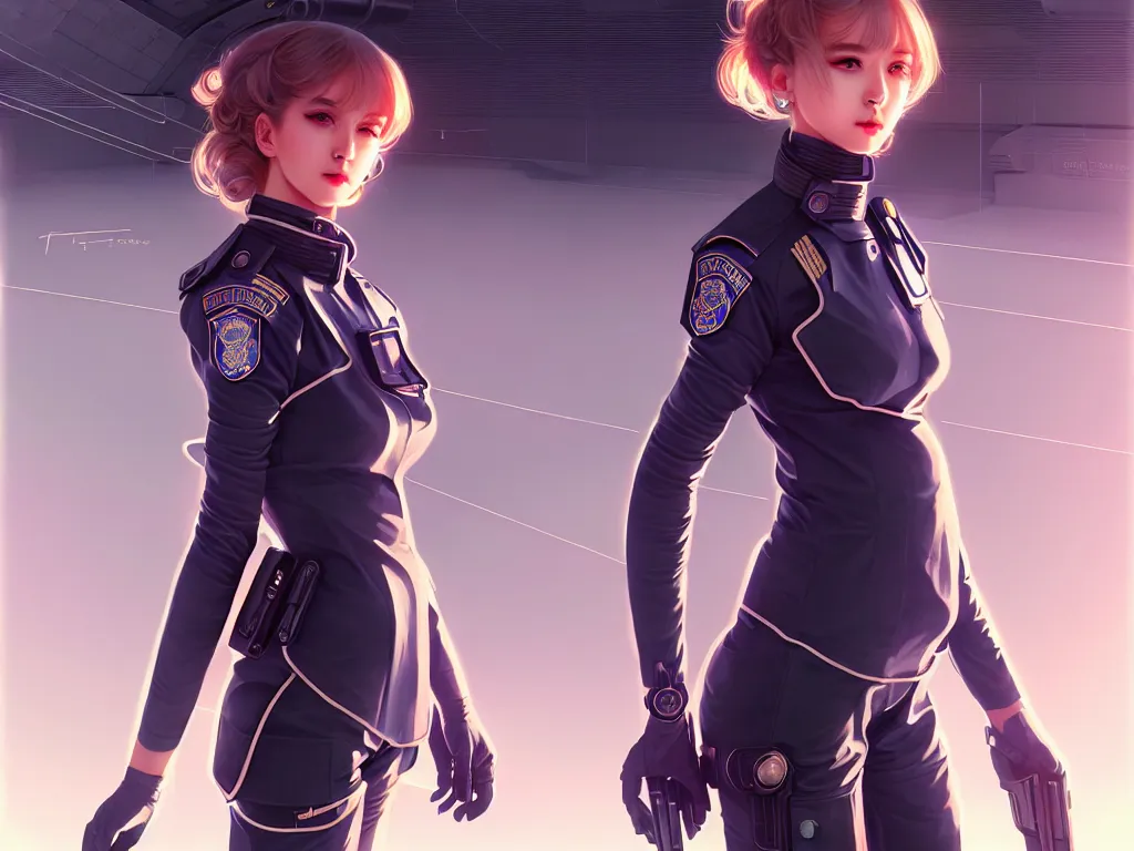 Image similar to portrait futuristic police uniform girl, at future sau paulo neon light rooftop, ssci - fi and fantasy, intricate and very very beautiful and elegant, highly detailed, digital painting, artstation, concept art, smooth and sharp focus, illustration, art by tan zi and ayanamikodon and alphonse mucha and wlop