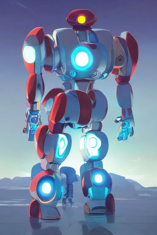 Image similar to metabots medabots medarotto medarot robot minimalist comics, behance hd by jesper ejsing, by rhads, makoto shinkai and lois van baarle, ilya kuvshinov, rossdraws global illumination ray tracing hdr radiating a glowing aura