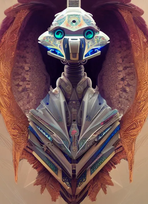 Prompt: symmetry!! portrait of a hybrid robot bird eagle, floral! horizon zero dawn machine, intricate, elegant, highly detailed, ray tracing, digital painting, artstation, concept art, smooth, sharp focus, illustration, art by artgerm and greg rutkowski and alphonse mucha, 8 k