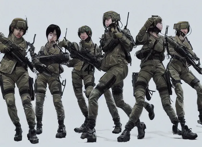 Image similar to female south korean cybernetic counterterrorist unit 7 0 7 th special mission group, tactical training, by maciej kuciara c 1 0. 0