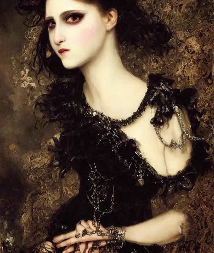 Image similar to gothic princess portrait by william - adolphe bouguerea, highly detailded