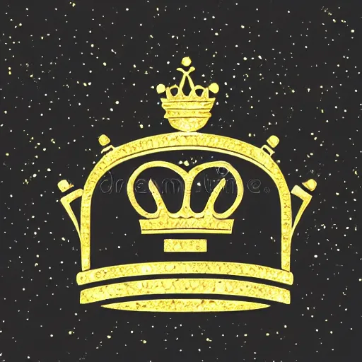 Image similar to pig in a gold crown on a black background, intricate illustration