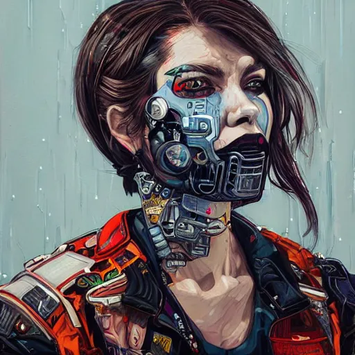 Image similar to a portrait of a character in a scenic environment by sandra chevrier, hyperdetailed, cyberpunk, cybernetically augmented, cool, trending on artstation