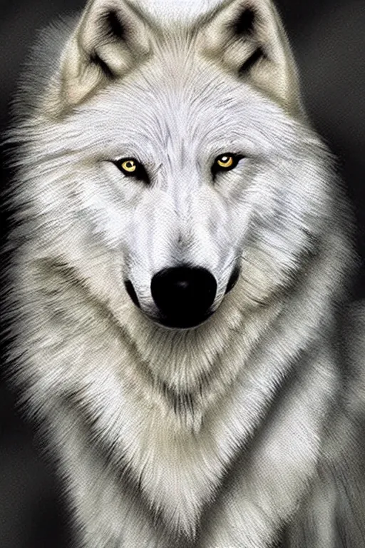 Image similar to a white wolf screen lock art.