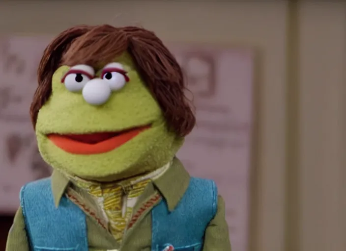 Image similar to film still of Dwight Schrute as a muppet from The Office, 4k