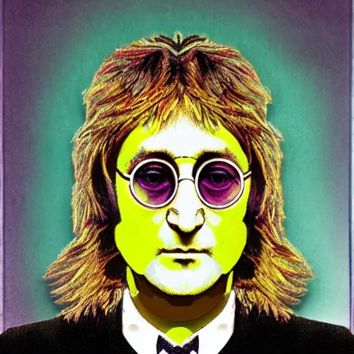 Image similar to john lennon made of lemon