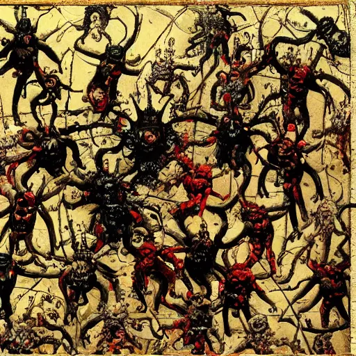 Image similar to the crawling chaos, divinity, awful, religious art