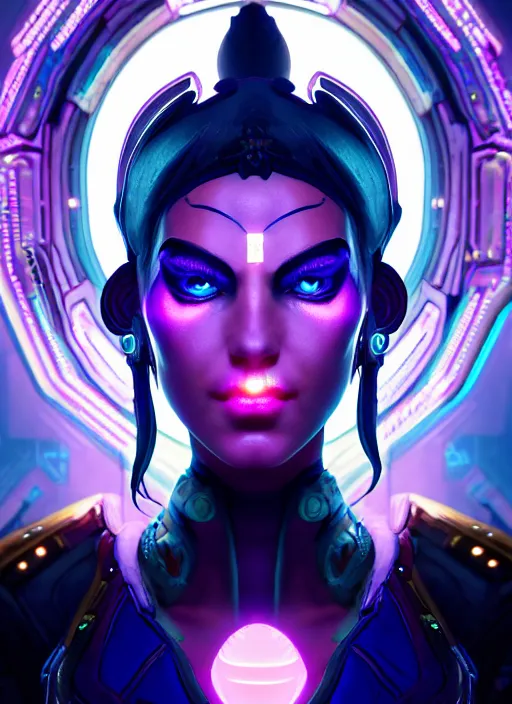 Prompt: symmetry!! portrait!! of a female character astarte, fantasy, tech style, glowing lights!!, borderlands 3, intricate, elegant, highly detailed, digital painting, artstation, concept art, smooth, sharp focus, illustration, art by jesse carpenter and grace liu and baldi konijn