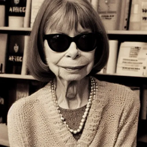 Prompt: joan didion at starbucks