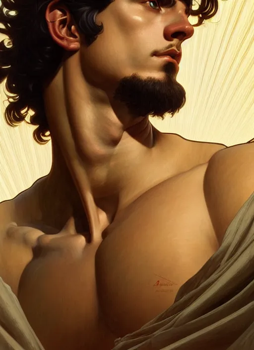 Prompt: symmetry!! portrait of perseus, greek mythology, ancient greece, elegant, highly detailed, dynamic lighting, digital art, digital painting, artstation, sharp focus, illustration, art by artgerm and greg rutkowski and alphonse mucha, 8 k