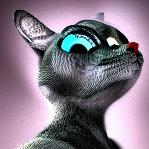 Prompt: a cybernetically enhanced cat, digital art, 3 d, render, blender