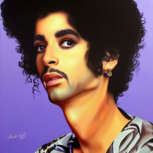 Prompt: a highly detailed painting. 1987-era Prince jealous of Wendy and Susannah Melvoin. Photorealistic. Trending on Artstation.