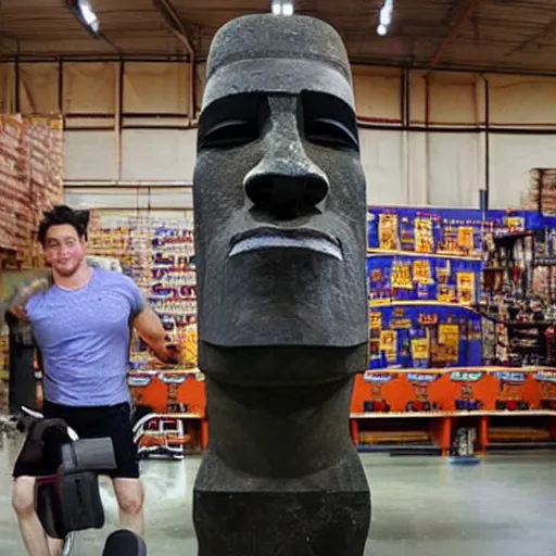 Image similar to Easter island head statue of Shaquille O'Neal