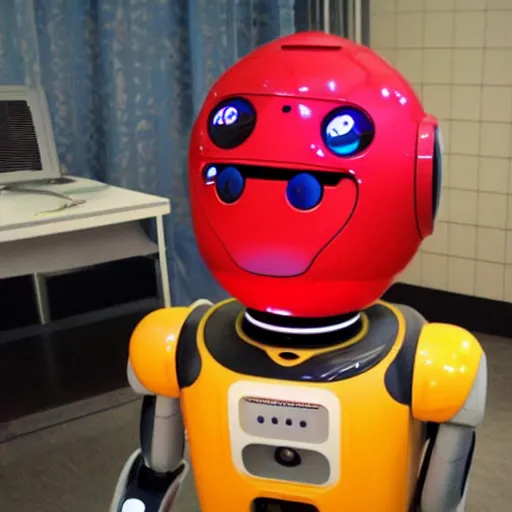 Image similar to <photo hd robot-expression='hug pls' robot-desire='hug' robot-traits='fluffy cute adorable'>this robot keeps following me around</photo>