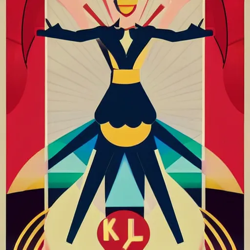 Image similar to a art deco poster for a kids birthday