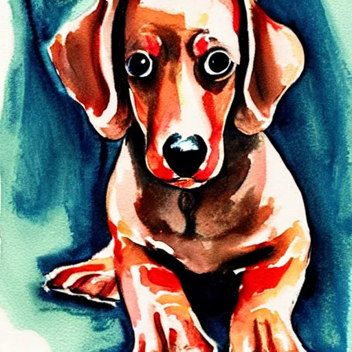 Image similar to cute dachshund watercolor