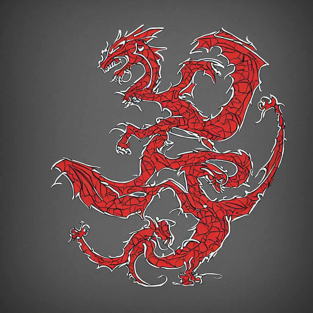 Image similar to a dragon, in the style of a sports logo