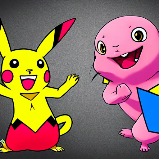 pikachu and red (pokemon and 1 more) drawn by donnpati