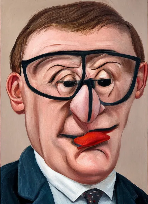 Image similar to Real life Peter Griffin, painted by Lucian Freud, highly detailed, 8k