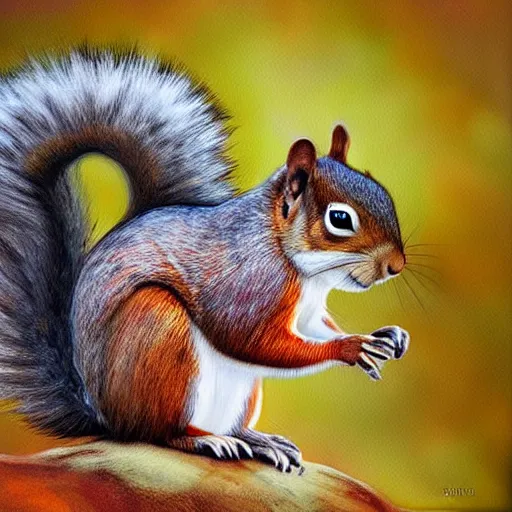 Prompt: a squirrel warrior in the style of Rivulet Paper, realistic painting, high definition, digital art, very detailed