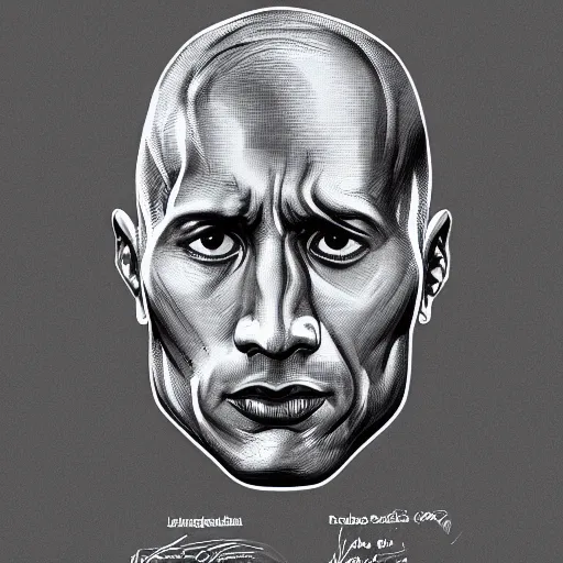 Prompt: US patent of Dwayne Johnson 's head