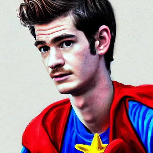 Image similar to portrait of andrew garfield, highly detailed, centered, solid color background, digital painting