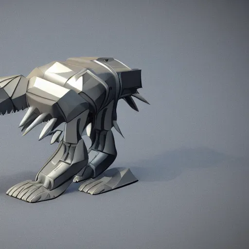 Image similar to hard surface, robotic platform, based on realistic low poly convex shape, 6 claws, symmetric, unreal engine