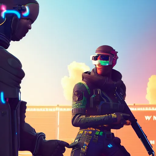 Prompt: cyberpunk mercenary fortnite character